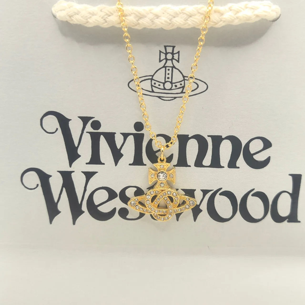 Vivienne Westwood Orb Pendant Necklace Gold and Silver Crystal Necklaces