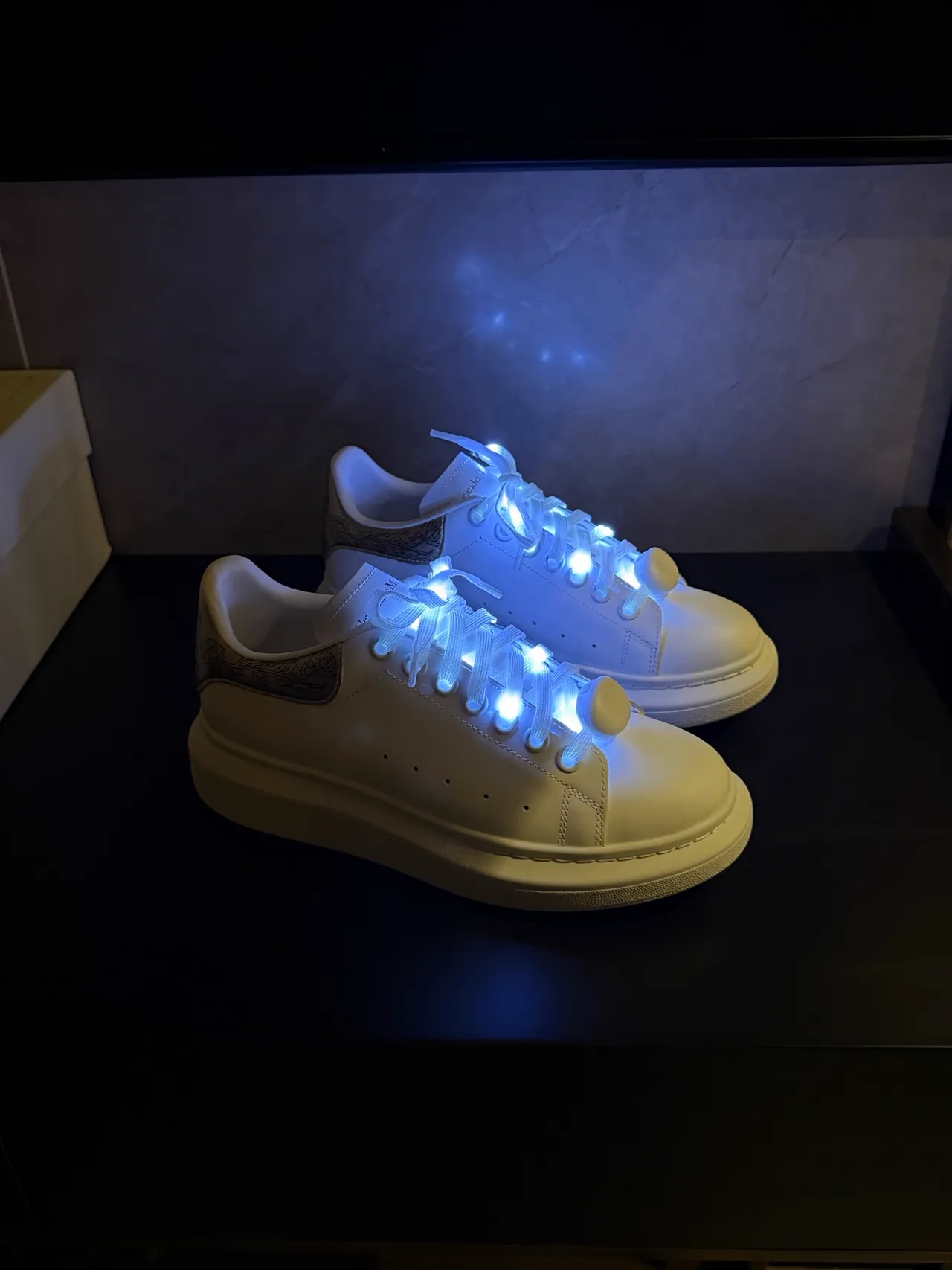 Alexander McQueen Oversized Sneaker White Embroidered Heel Lifestyle Sneakers