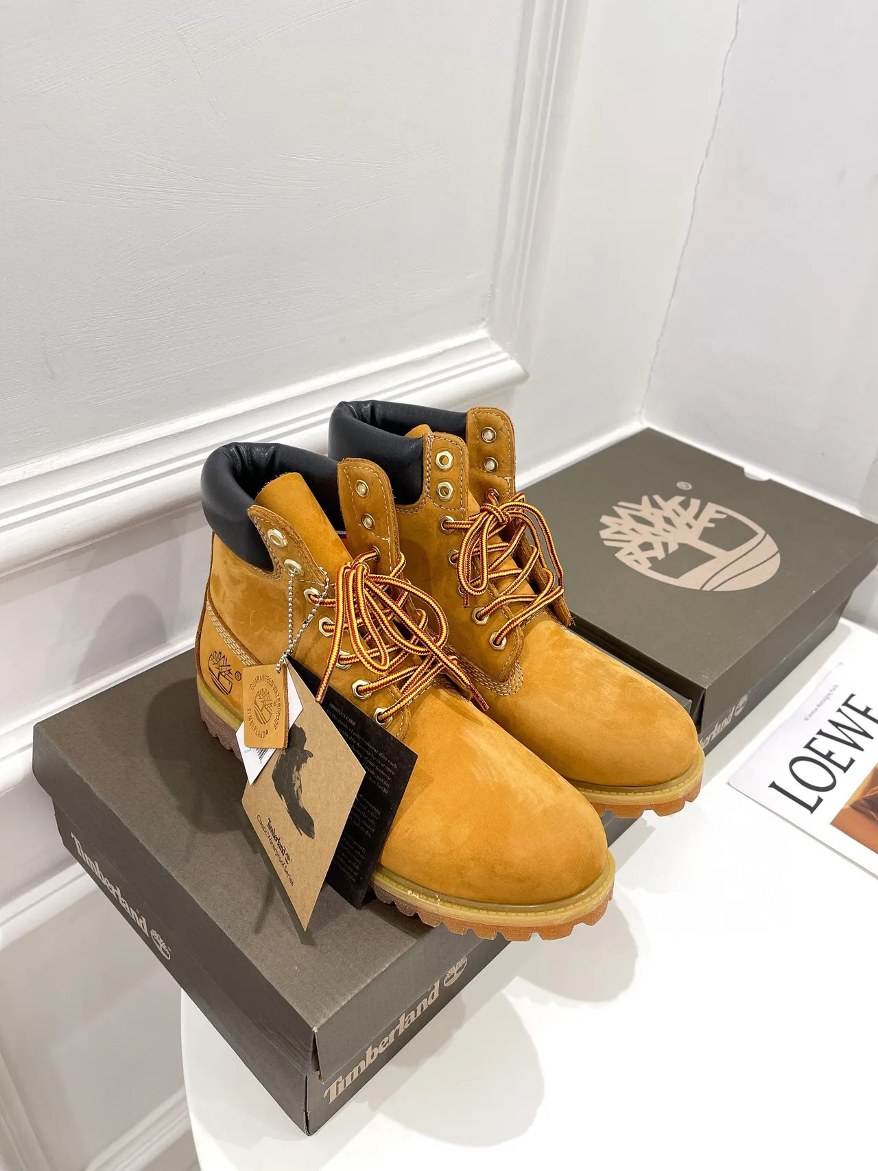 Timberland Premium 6-Inch Yellow Nubuck Work Boots