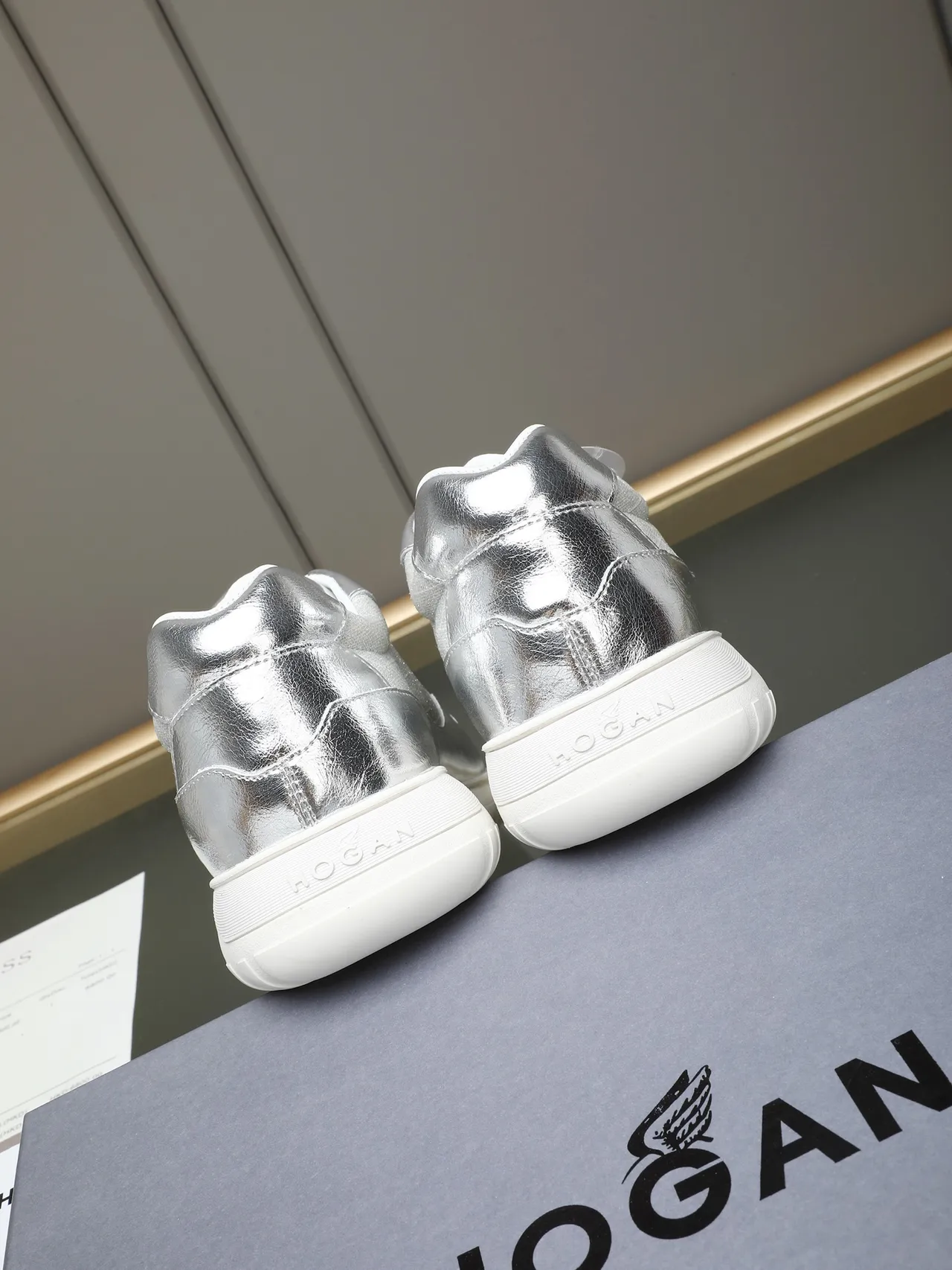 Hogan Metallic Silver Lifestyle Sneaker