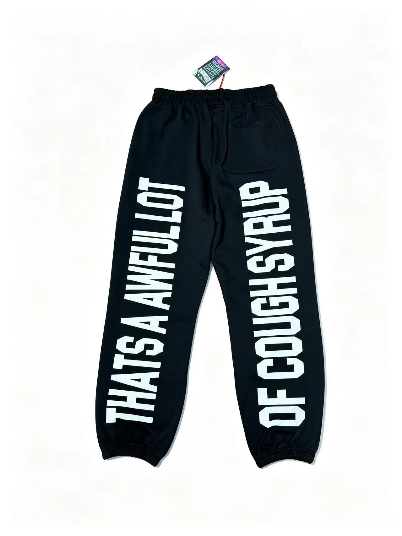 Black Graphic Print Jogger Sweatpants