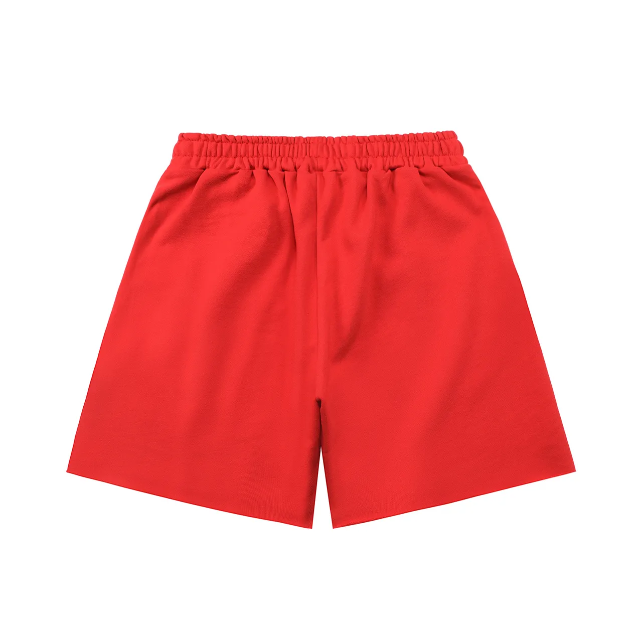 Black and Red Graphic Appliqué Elastic Waist Shorts