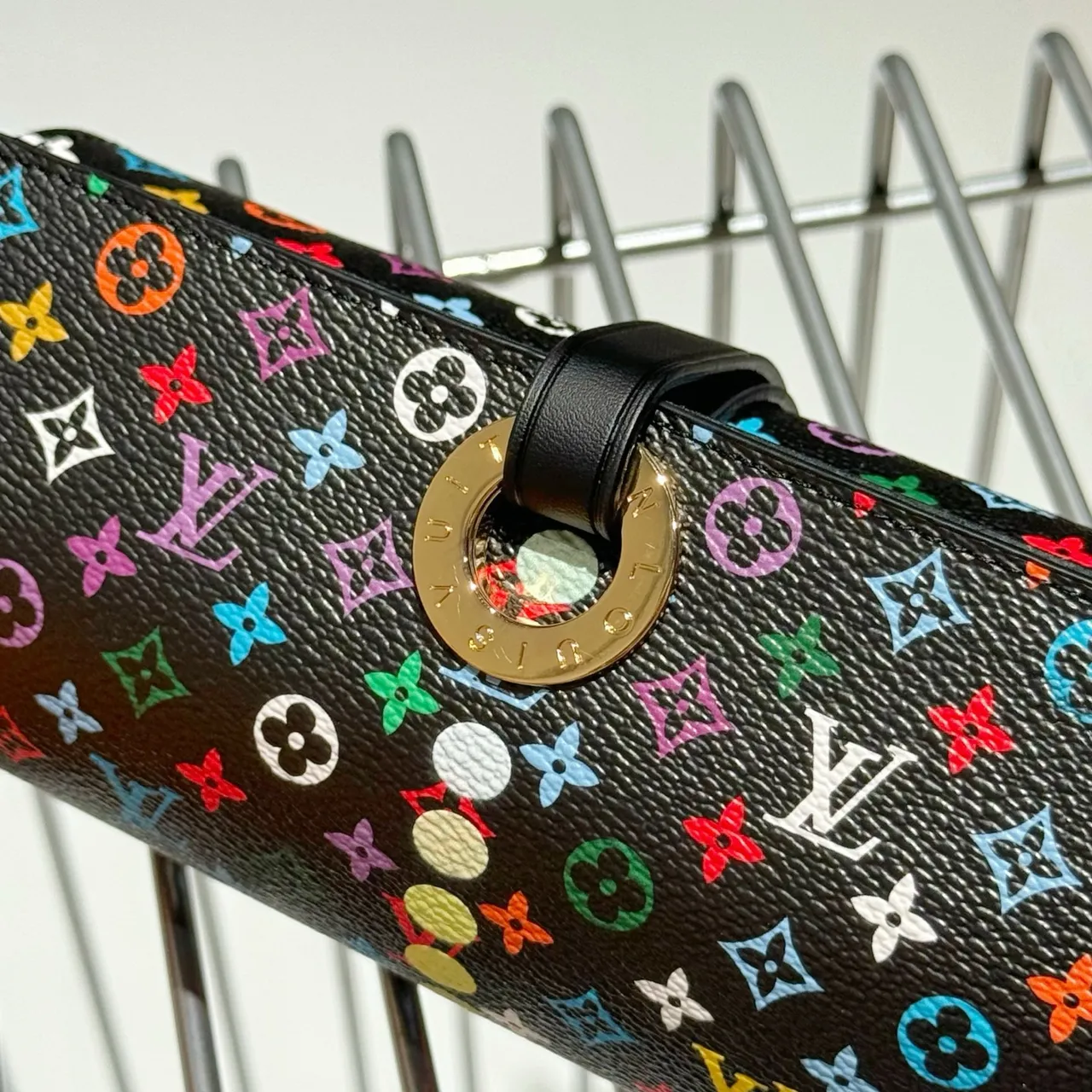 Louis Vuitton Black Multicolor Monogram Coated Canvas Handbag