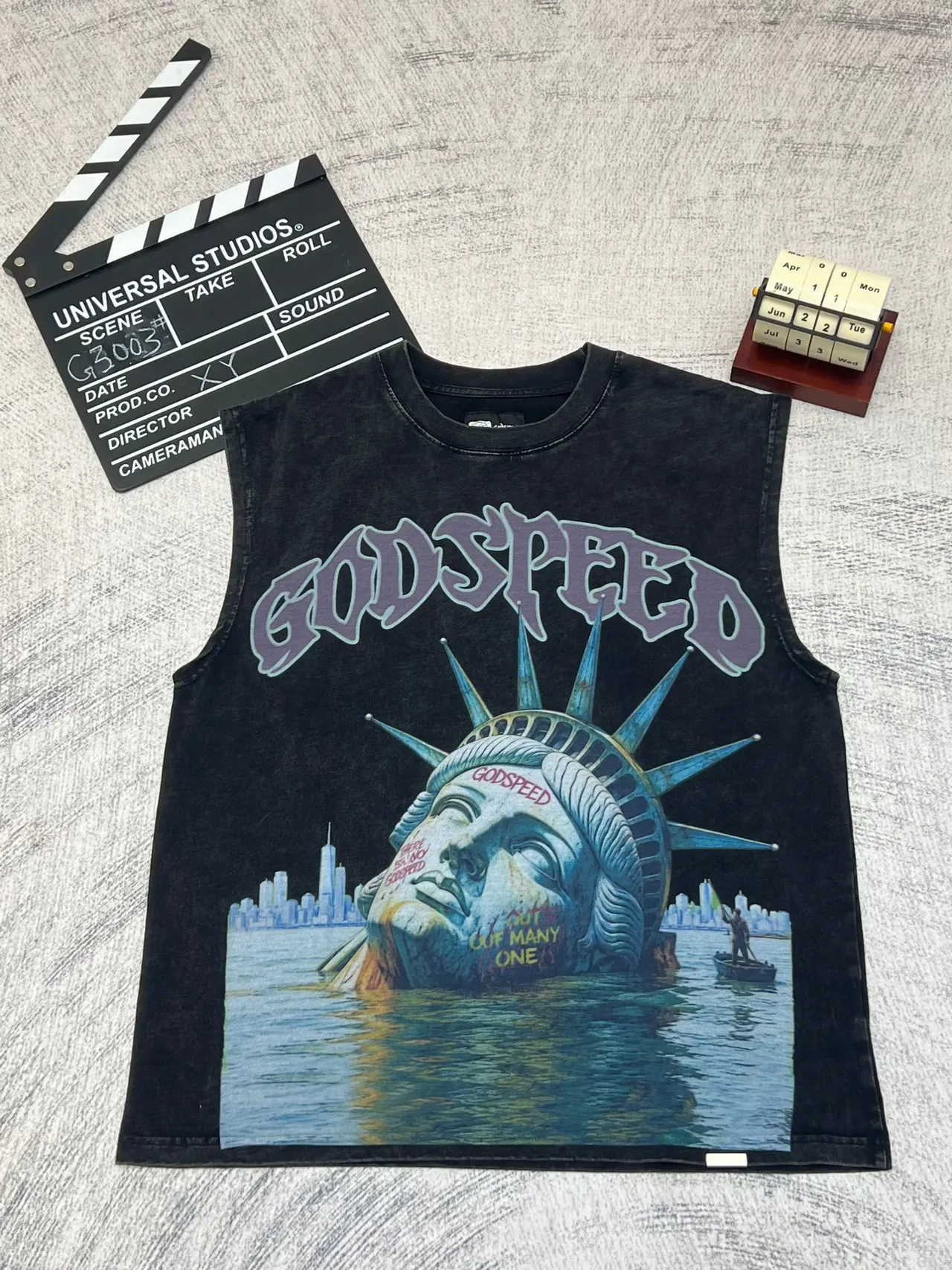 Godspeed Statue of Liberty Submerged Graphic Vest Top