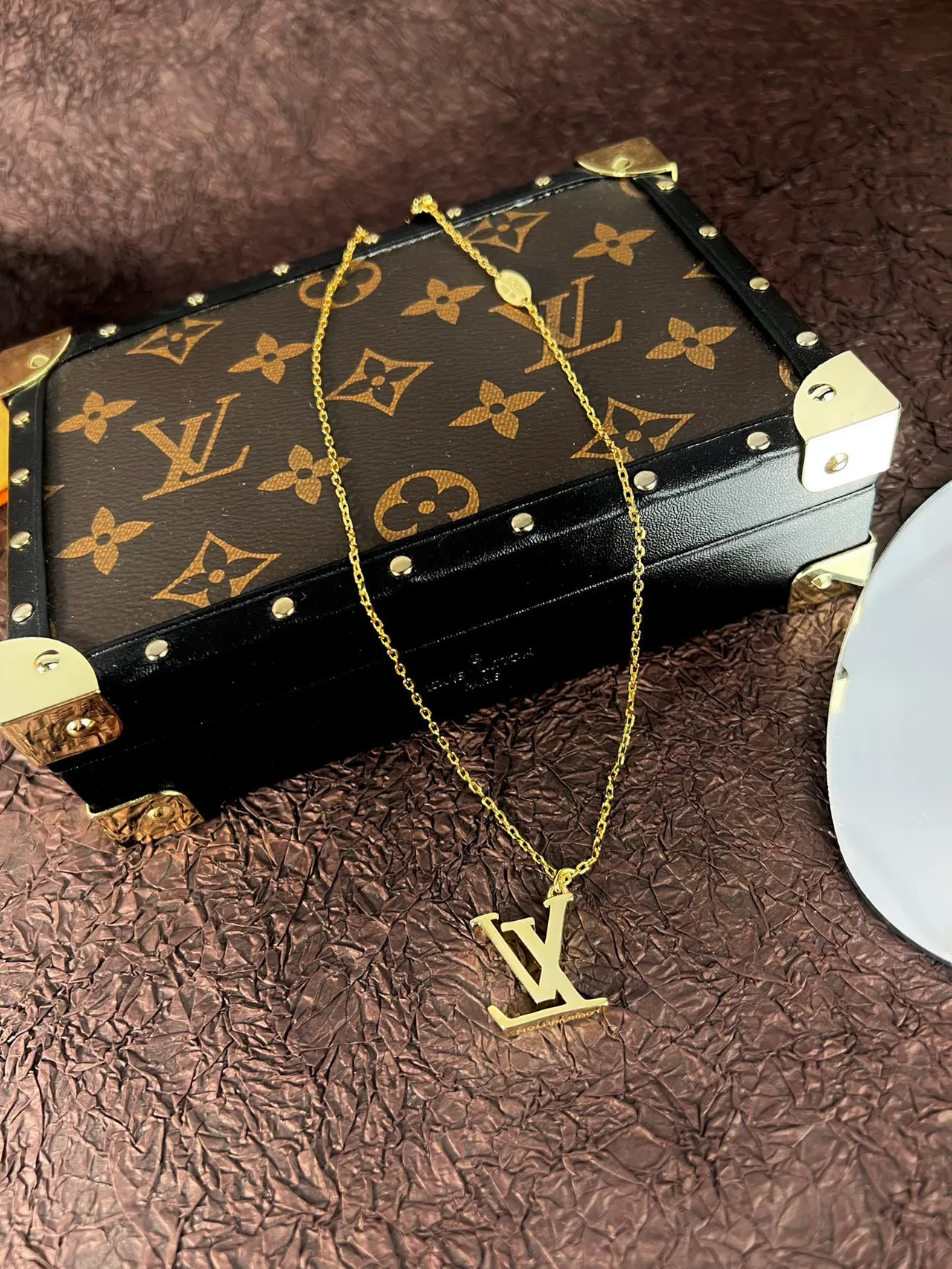 Louis Vuitton Petite Malle Monogram Canvas Brown Black Gold Suitcase