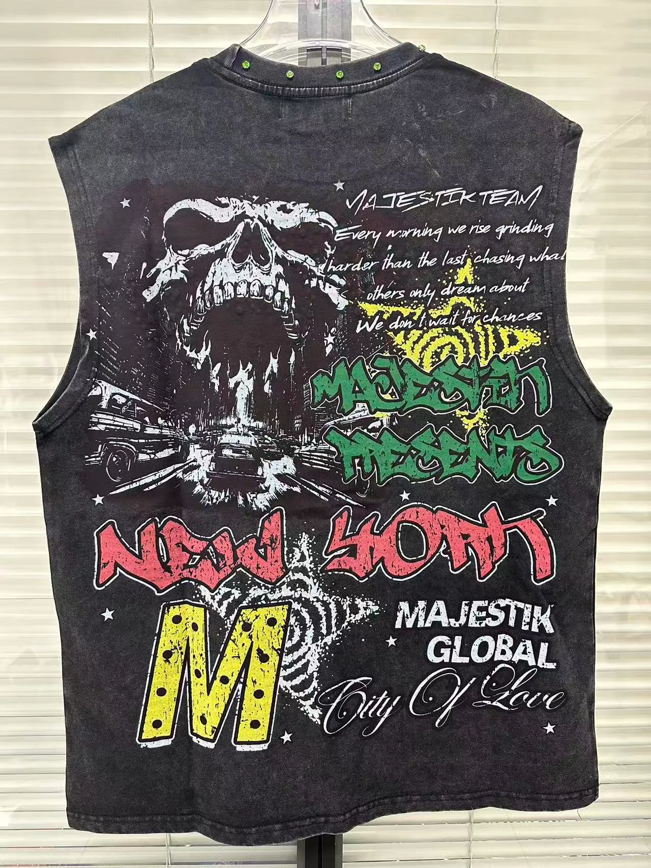 MAJESTIK Graphic-Print Sleeveless Vest Top
