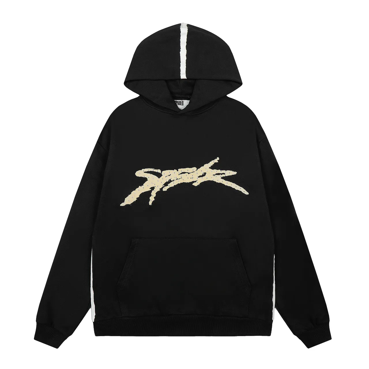 Brown or Black Graphic-Print Oversized Hoodie and Sweatpants Tracksuit