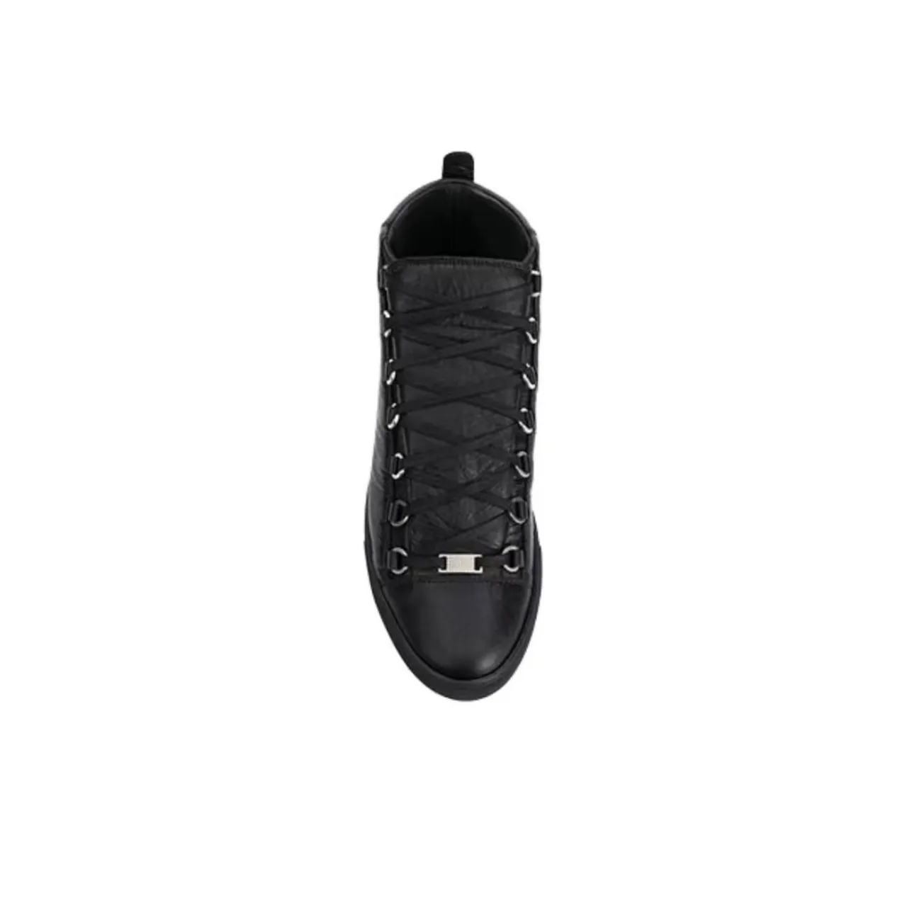 Balenciaga Black High-Top Crinkled Leather Lifestyle Sneakers