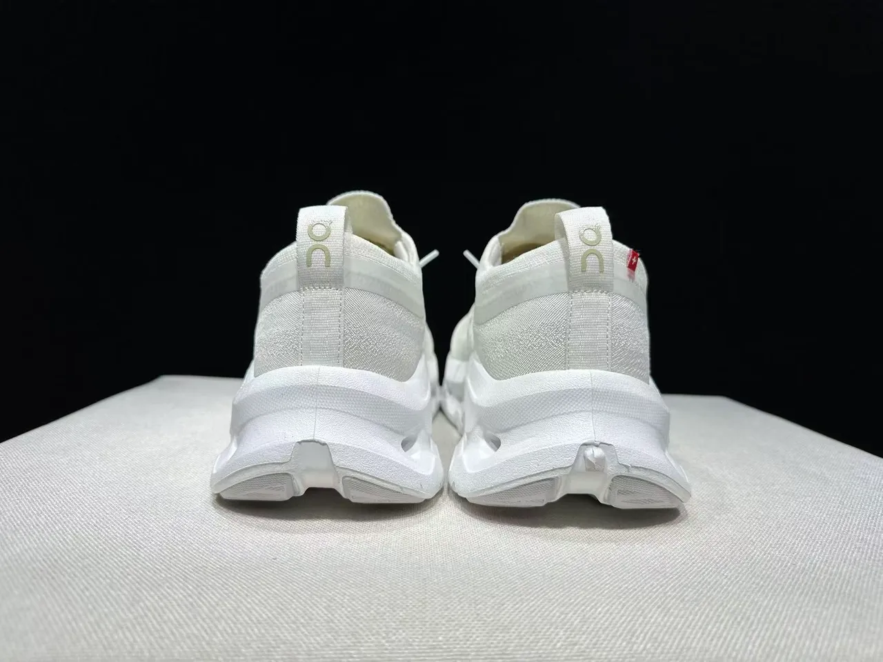 On White Monochrome Knit Upper Chunky Sneakers