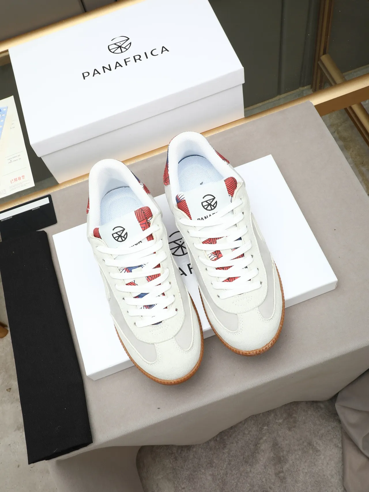 Gray Multicolor Suede Upper Gum Rubber Sole Sneakers