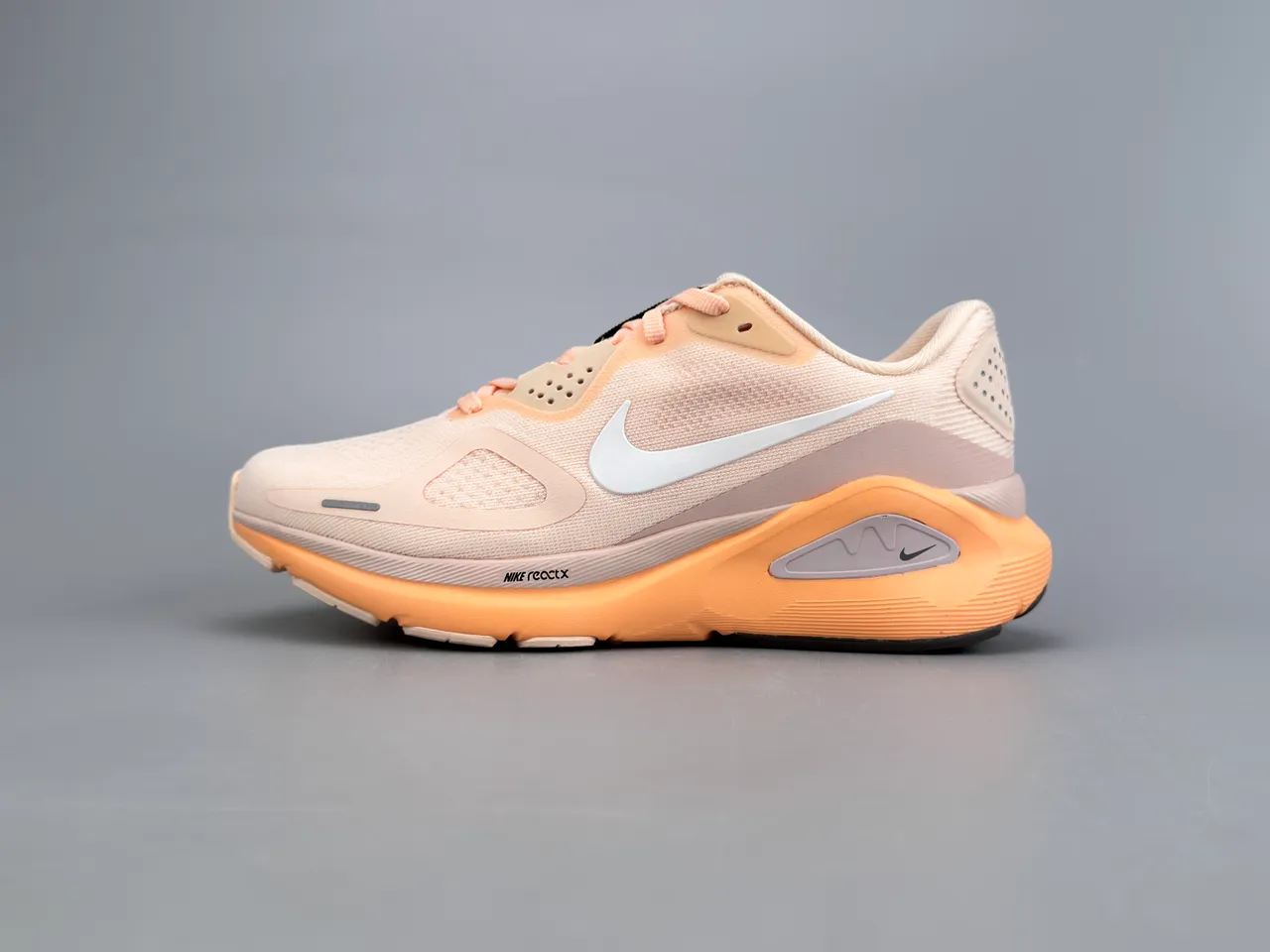 Nike Beige Orange Engineered Mesh Upper Sculpted Midsole Running Shoes