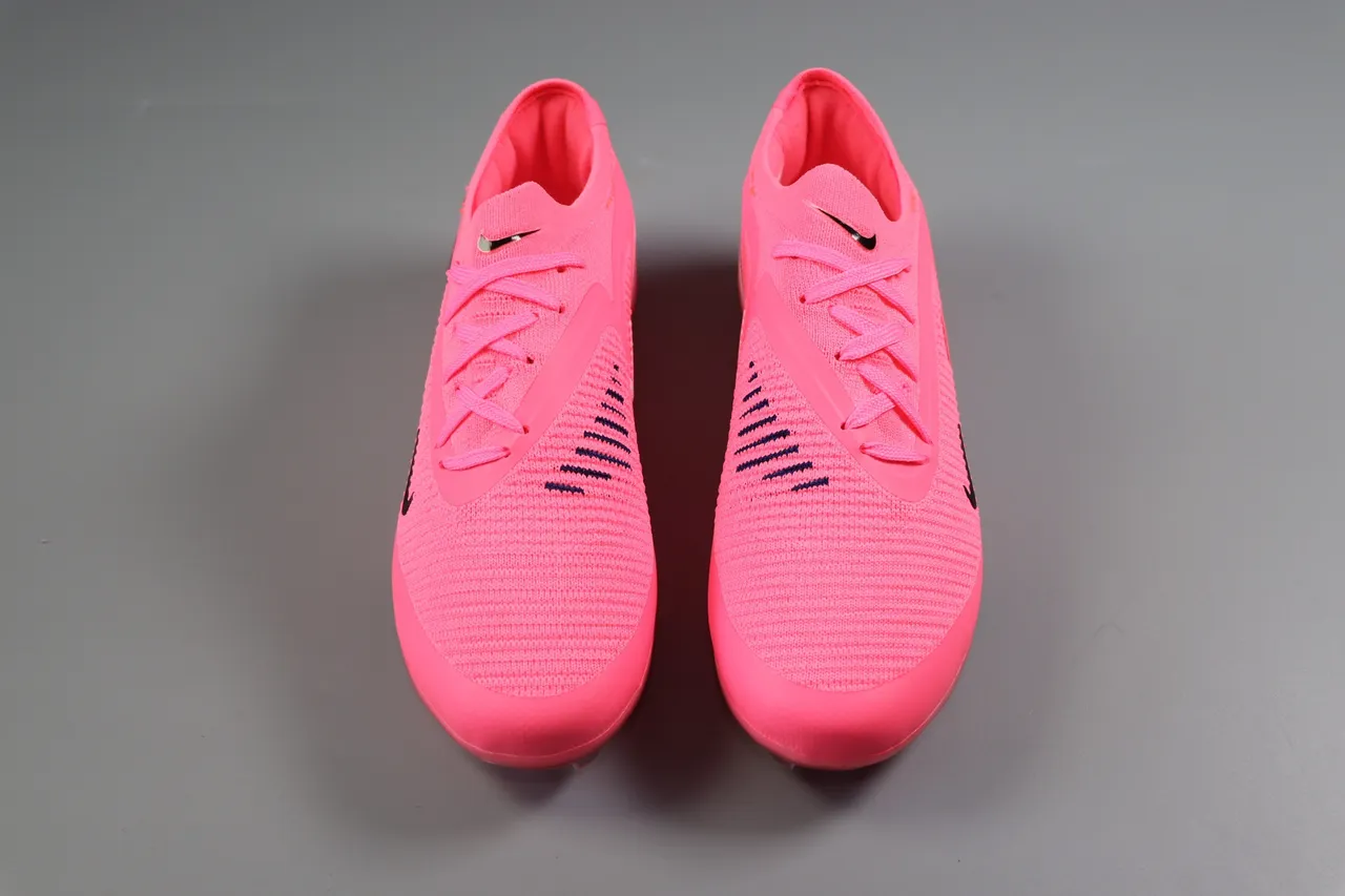 Nike Pink Green Low-Cut Synthetic Overlay Cage Artificial-Grass Soccer Shoes