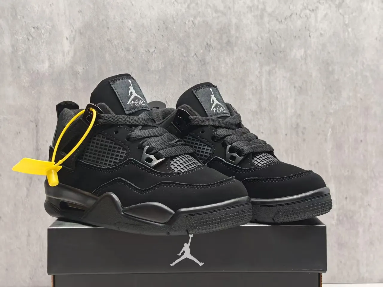 Air Jordan 4 Beige Orange Black Basketball Shoes