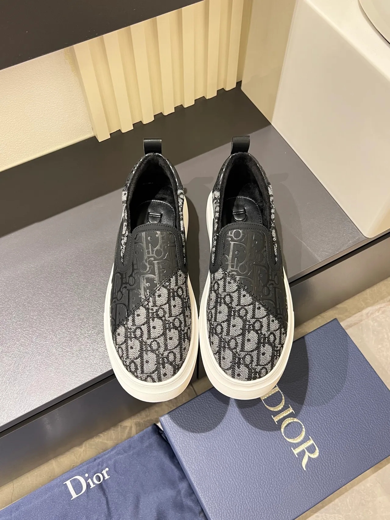 Dior B23 Monogram Jacquard Slip-On Lifestyle Sneakers
