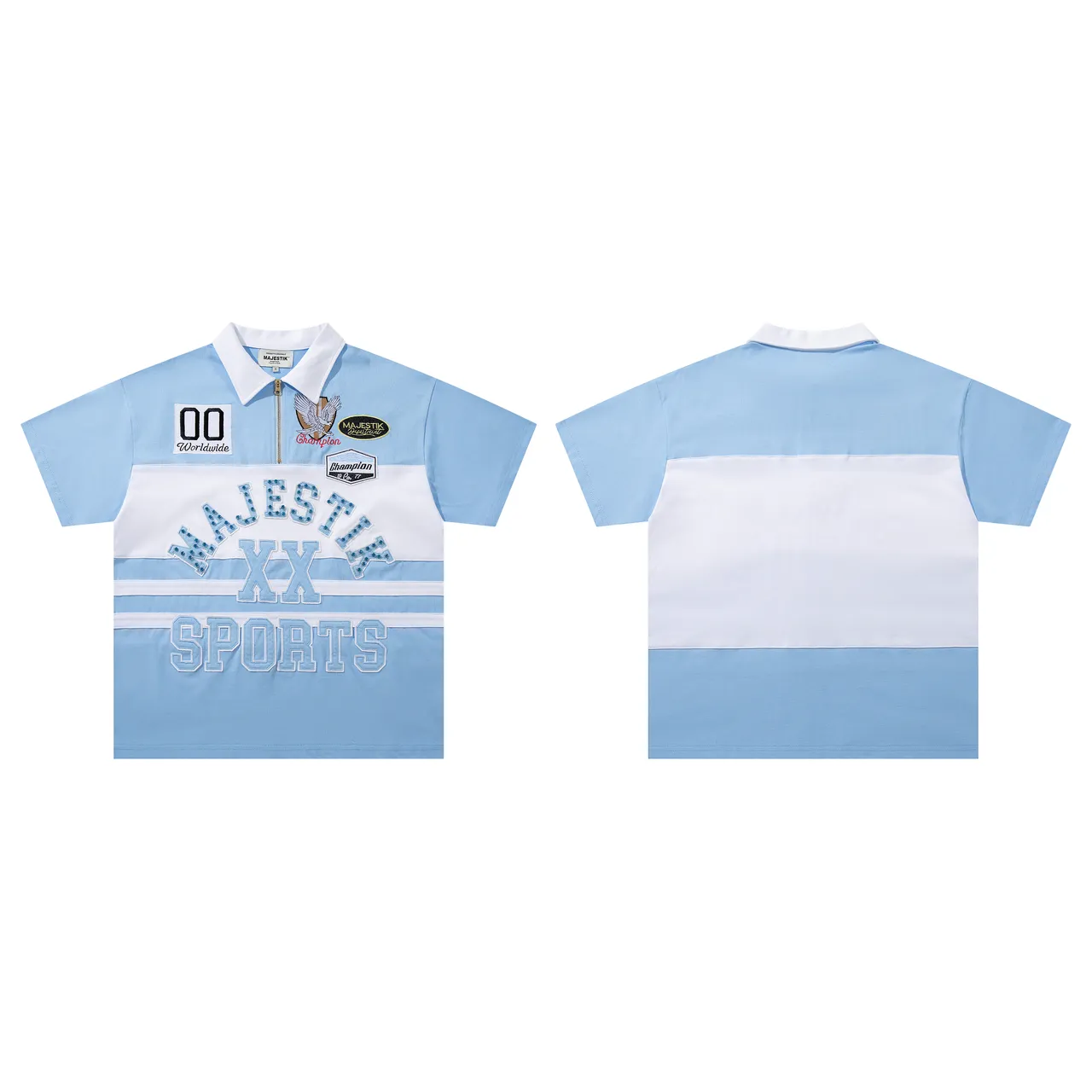 Champion Majestik XX Sports Color-Block Half-Zip Polo Shirt