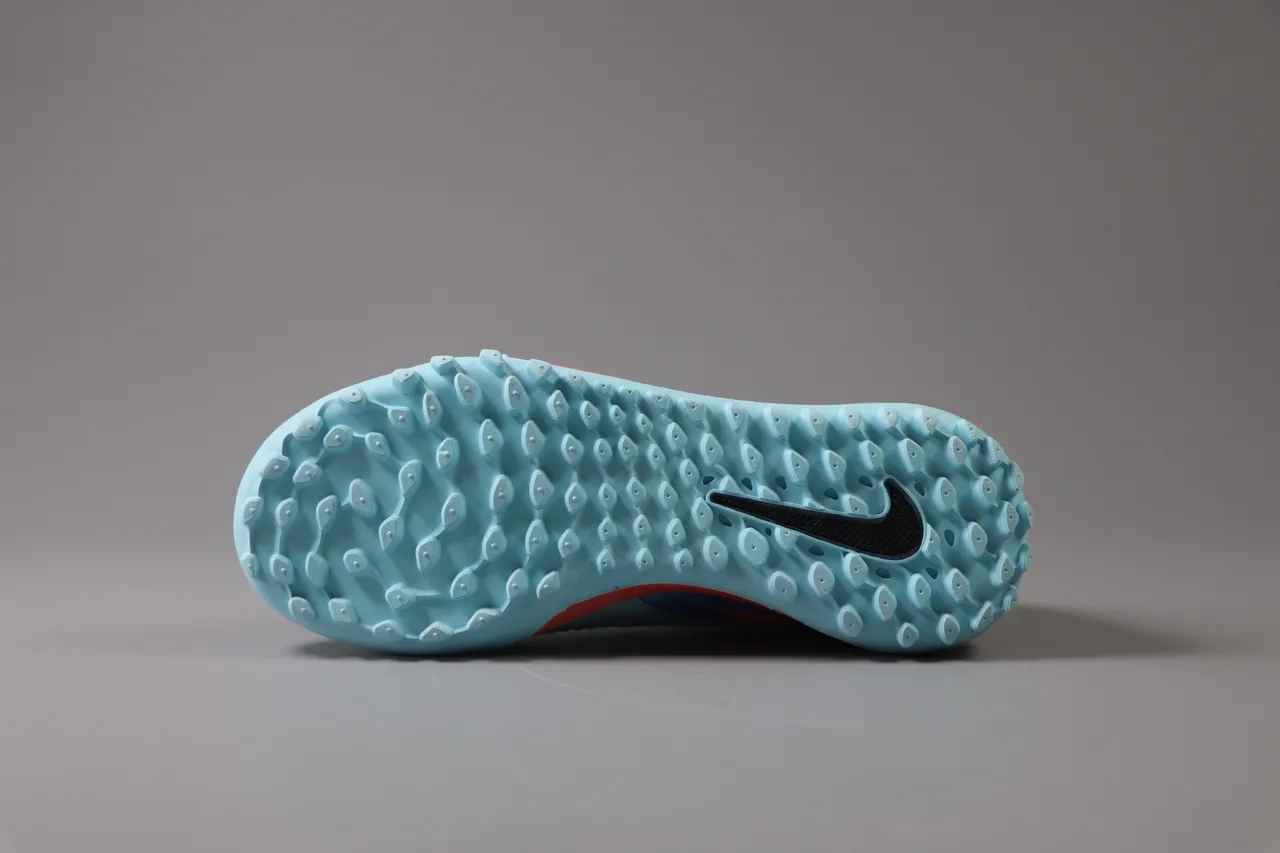 Nike Pink Green Low-Cut Synthetic Overlay Cage Artificial-Grass Soccer Shoes