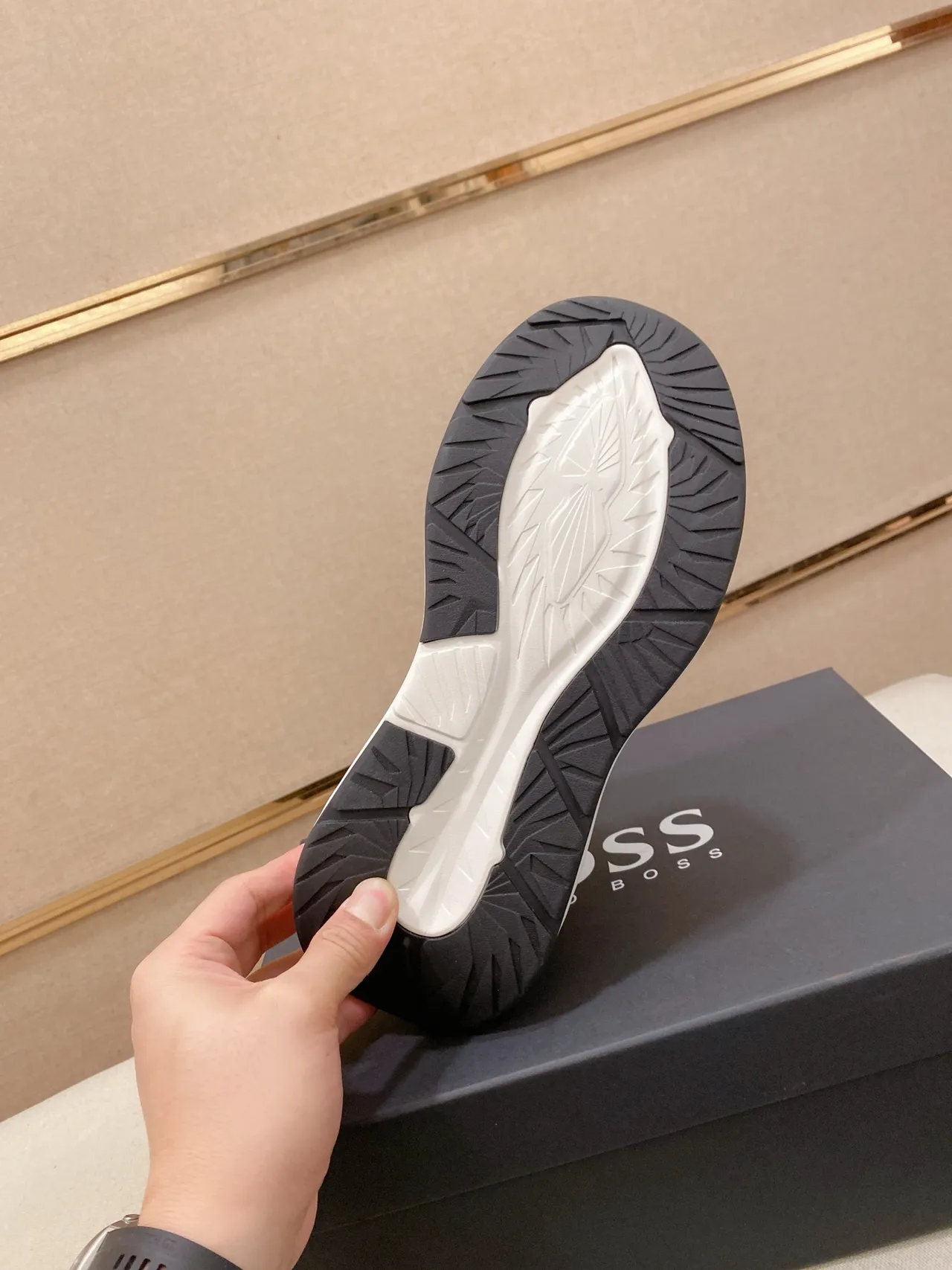 Hugo Boss Gray and White Lifestyle Sneaker