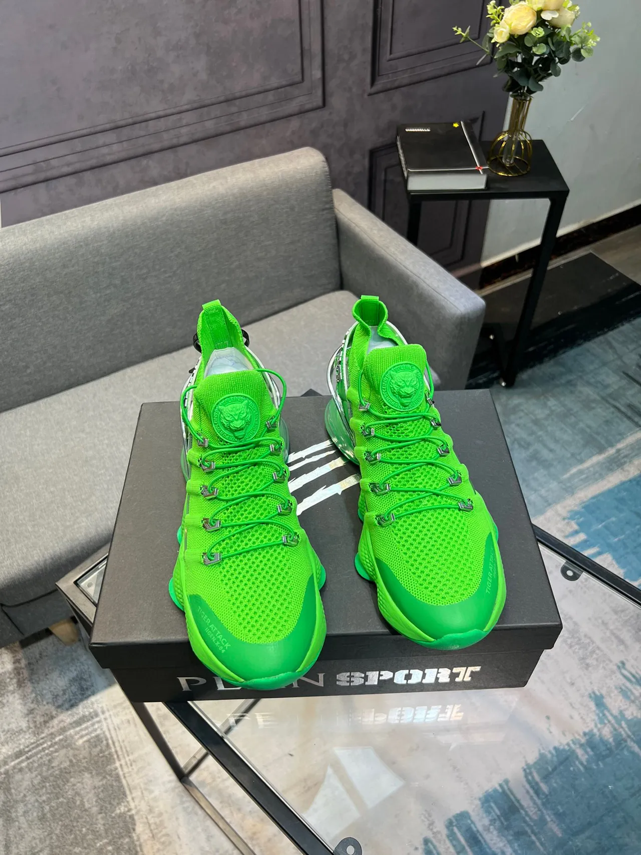 Onitsuka Tiger Attack Neon Green Chunky Sneakers