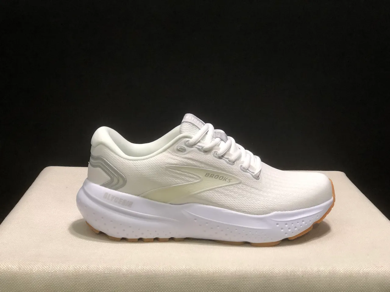 Brooks Glycerin White and Gum Running Shoes