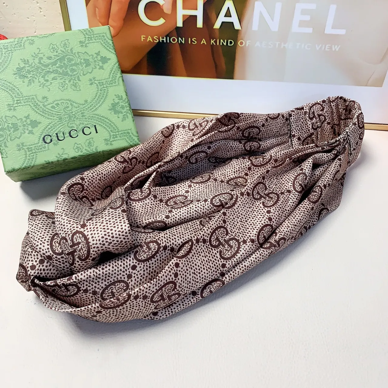 Gucci Interlocking GG Monogram Silk Scarf