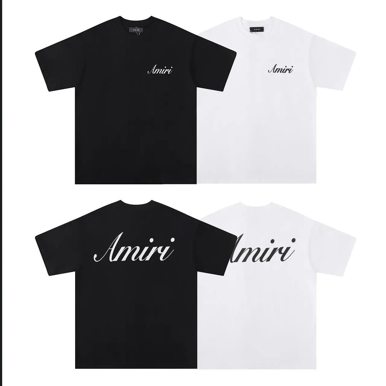 Amiri Script Logo Black and White Oversized T-Shirt