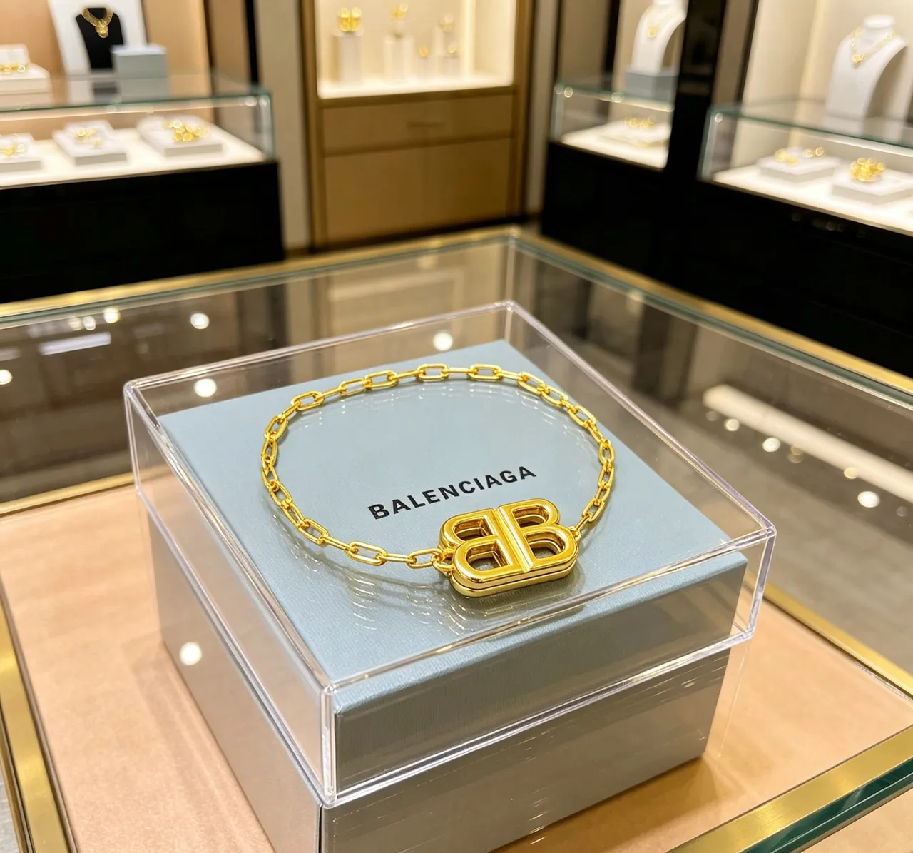 Balenciaga BB Chain Bracelet Gold Tone Bracelet