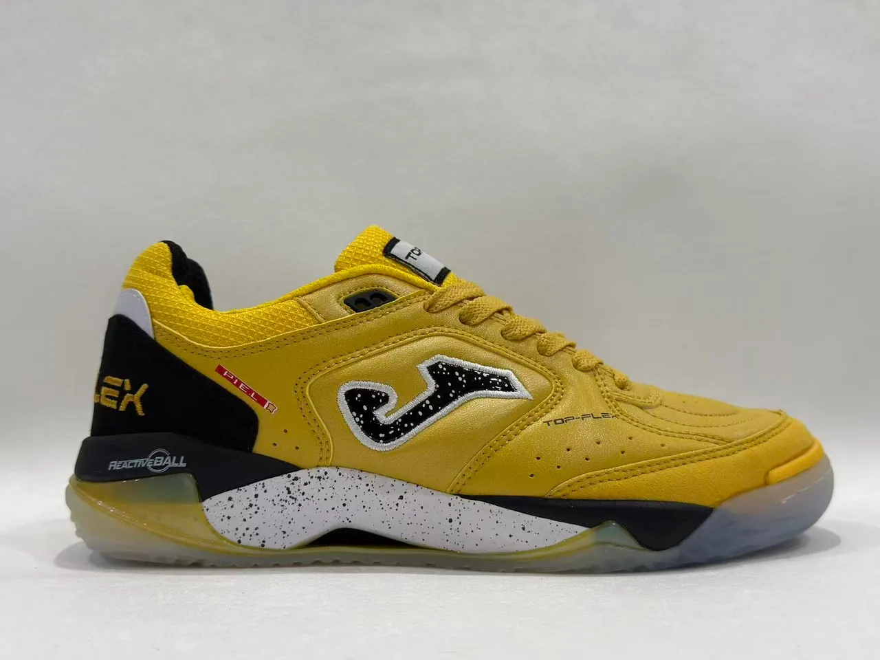 Joma Top-Flex Yellow Black Leather-and-Mesh Upper Sneakers