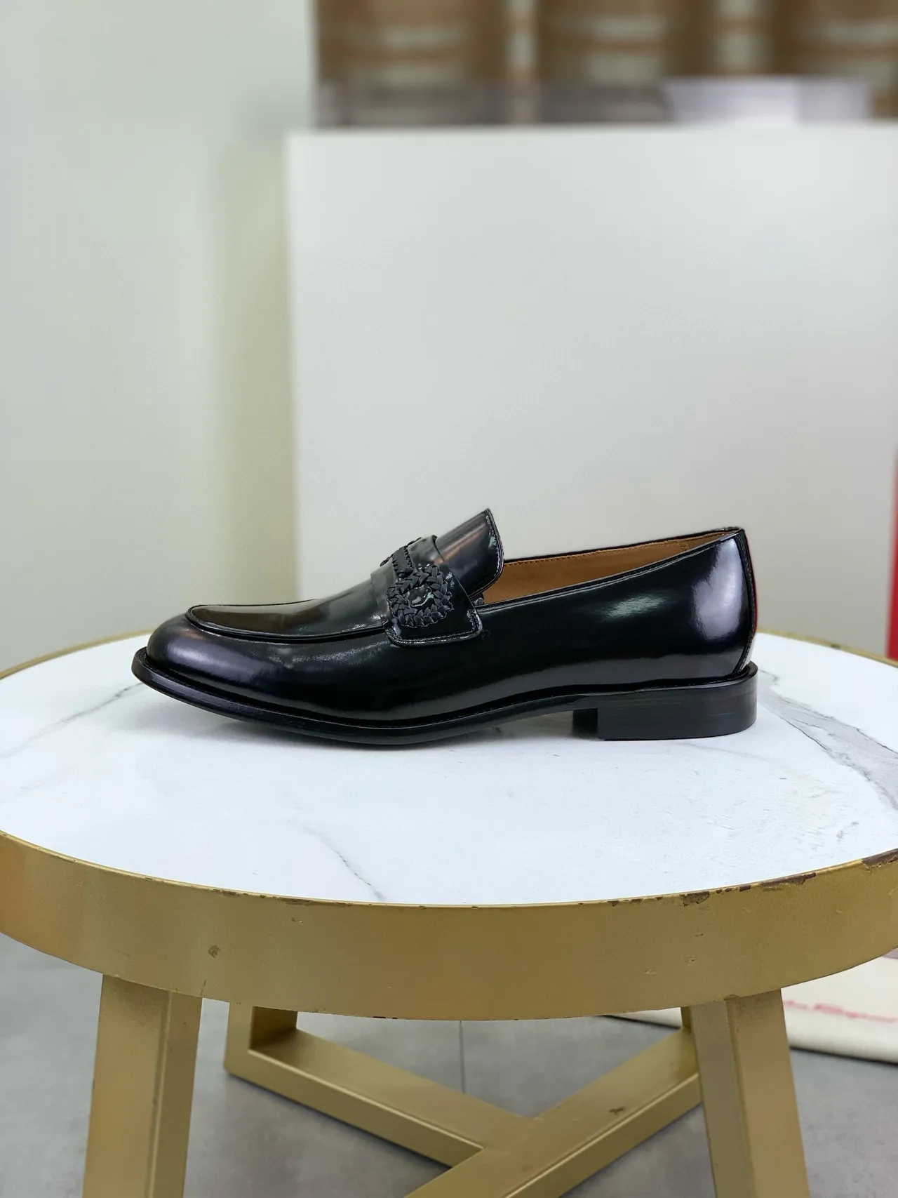Salvatore Ferragamo Gancini Loafer Black Patent Leather Loafers