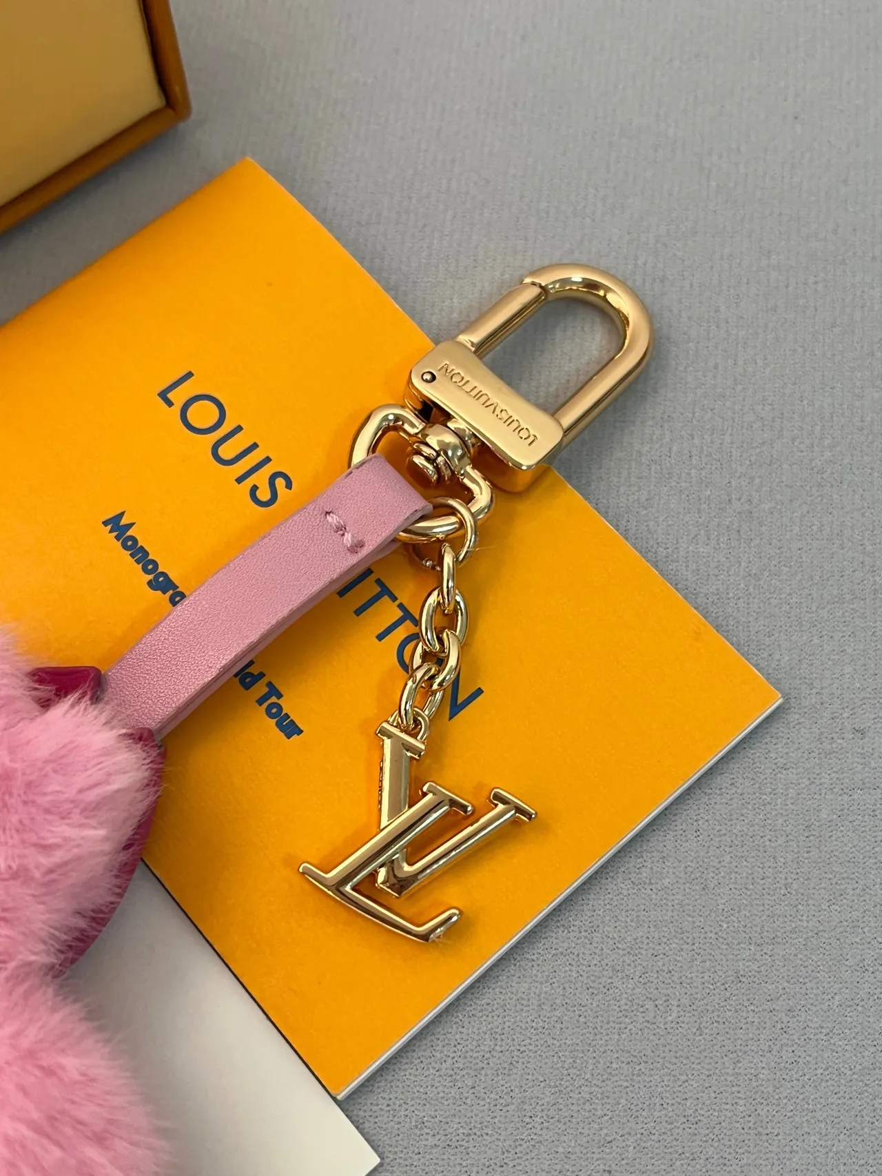 Louis Vuitton Monogram Flower Pink Yellow Plush Floral Embroidered Face Saddle Bag
