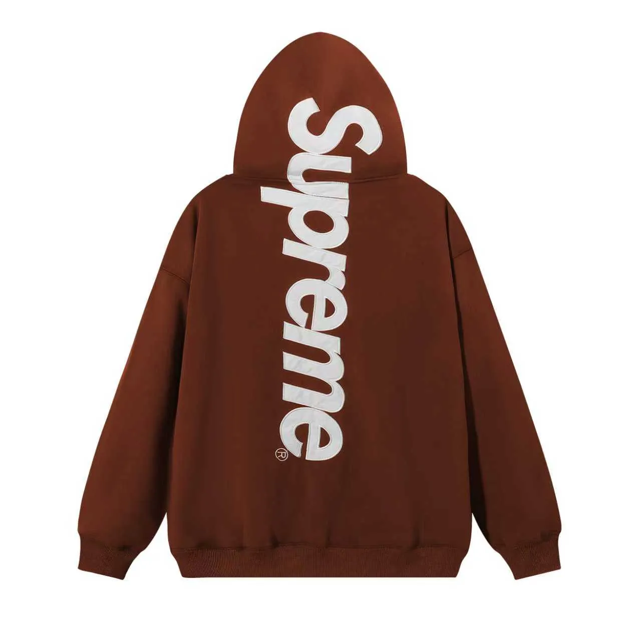 Supreme Box Logo Red Oversized Fit Fleece Construction Hoodie
