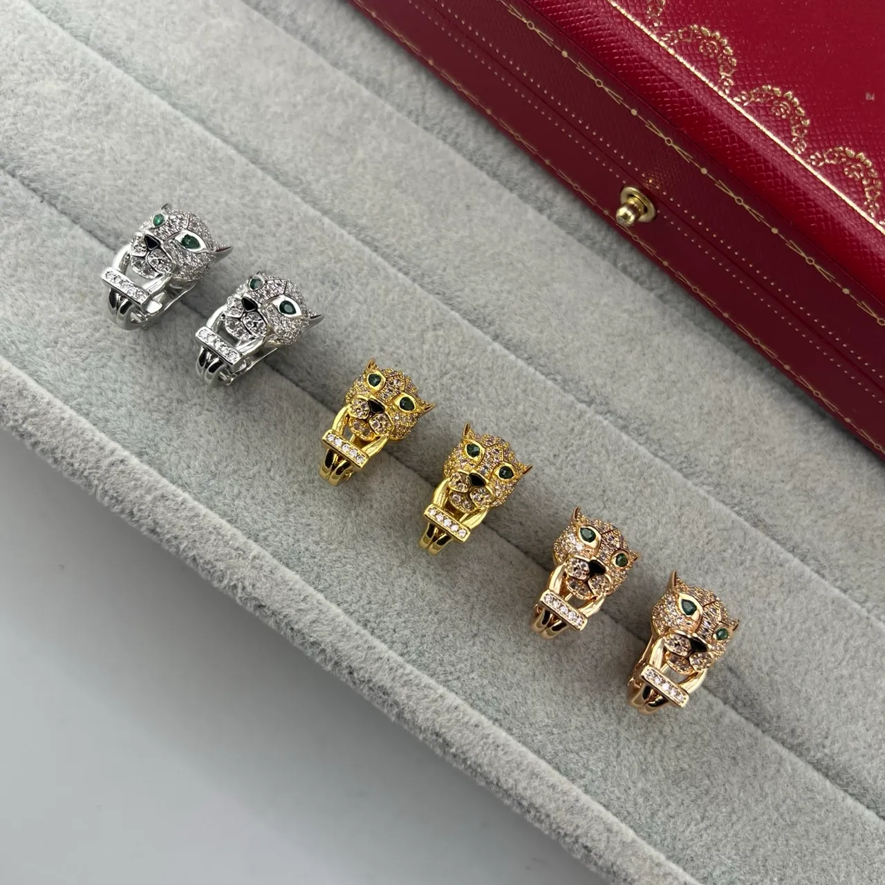 Cartier Panthère Panther Head Pavé Earrings