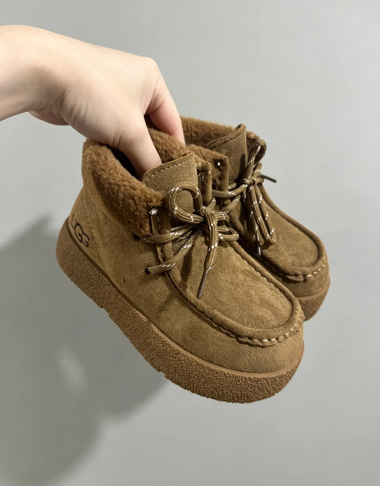 UGG Platform Shearling-Lined Suede Ankle Snow Boots