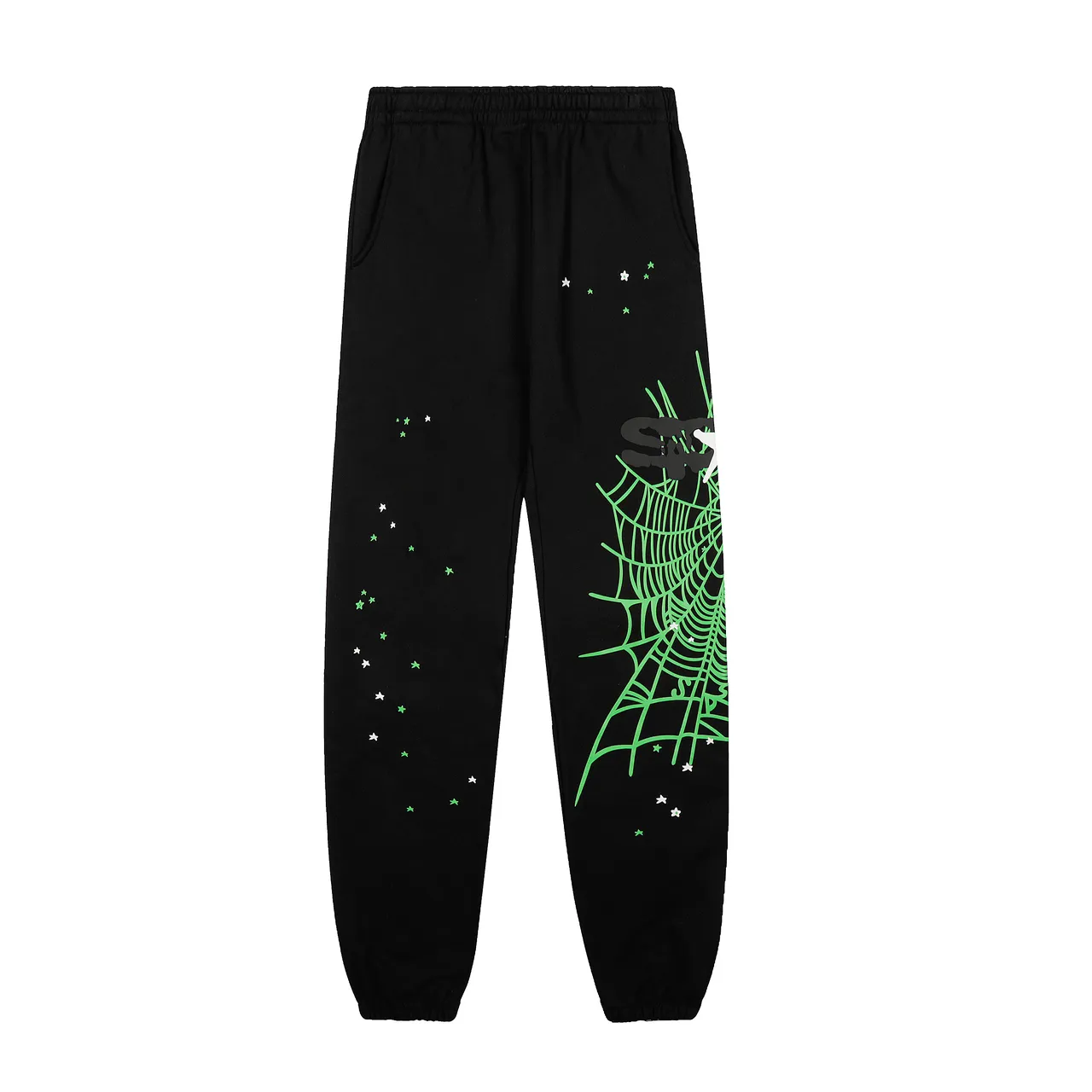 Black Green Graphic-Print Hooded Tracksuit