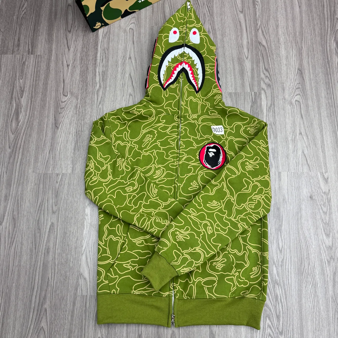 A Bathing Ape Shark Red Navy Full-Zip Hood Hoodie