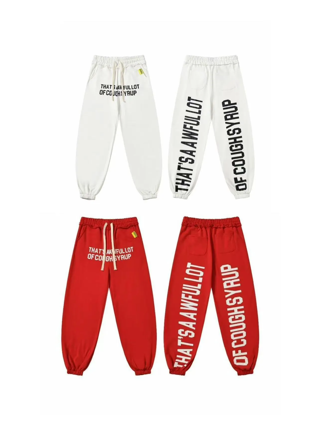 Graphic Print Elastic Waist Cuffed Sweatpants