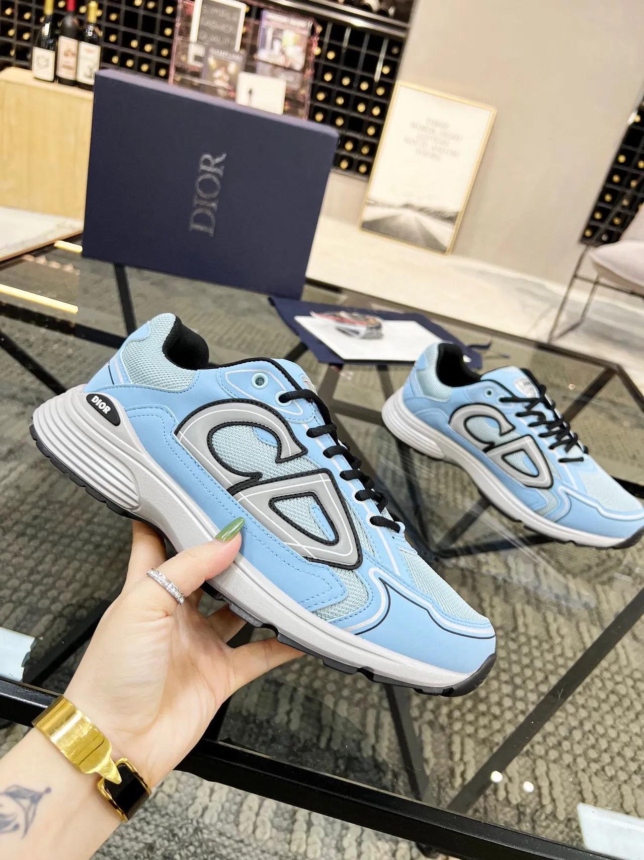 Dior B23 Light Blue Chunky Sneakers