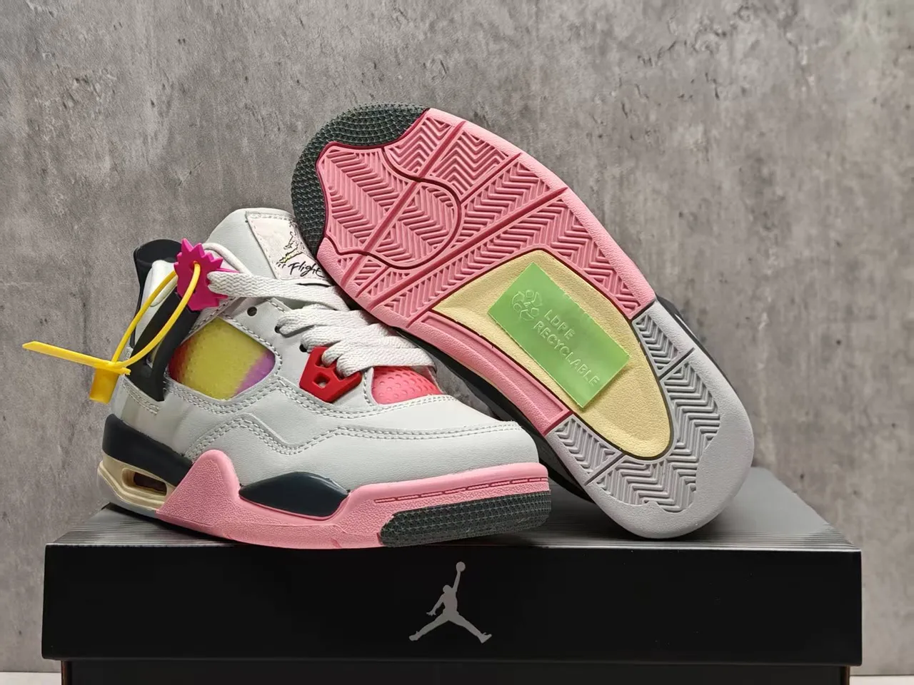 Air Jordan 4 Multicolor Gradient Window Basketball Shoes