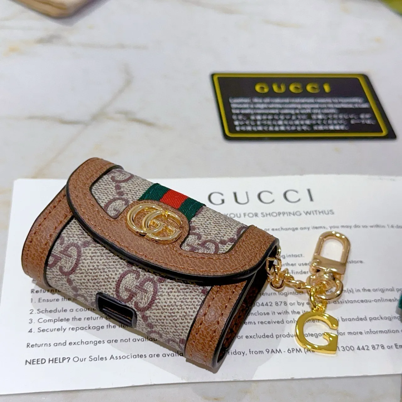 Gucci Ophidia GG Monogram Web Flap Short Wallet
