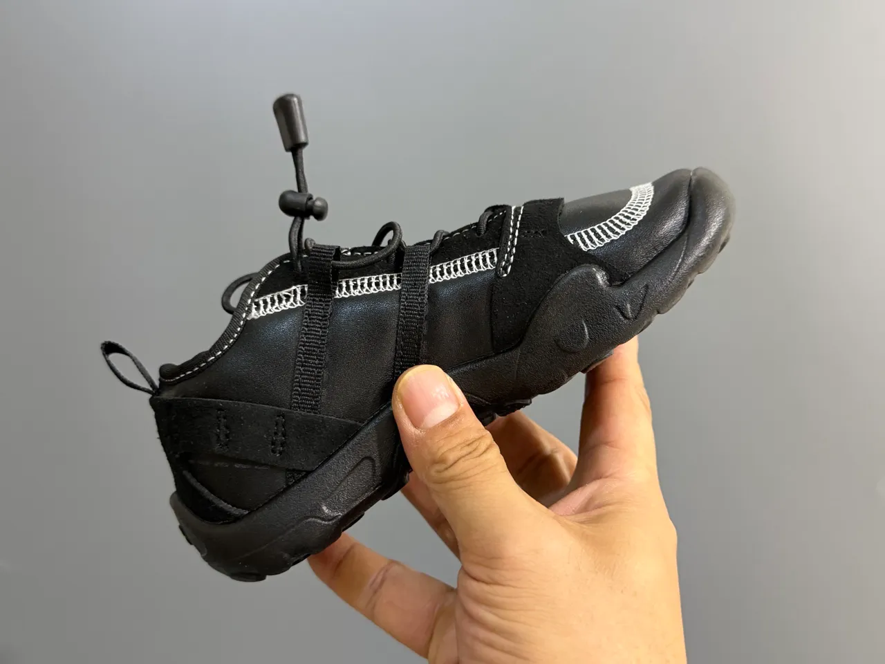 New Balance Silver Black Wide-Fit Vibram Sole Sneakers