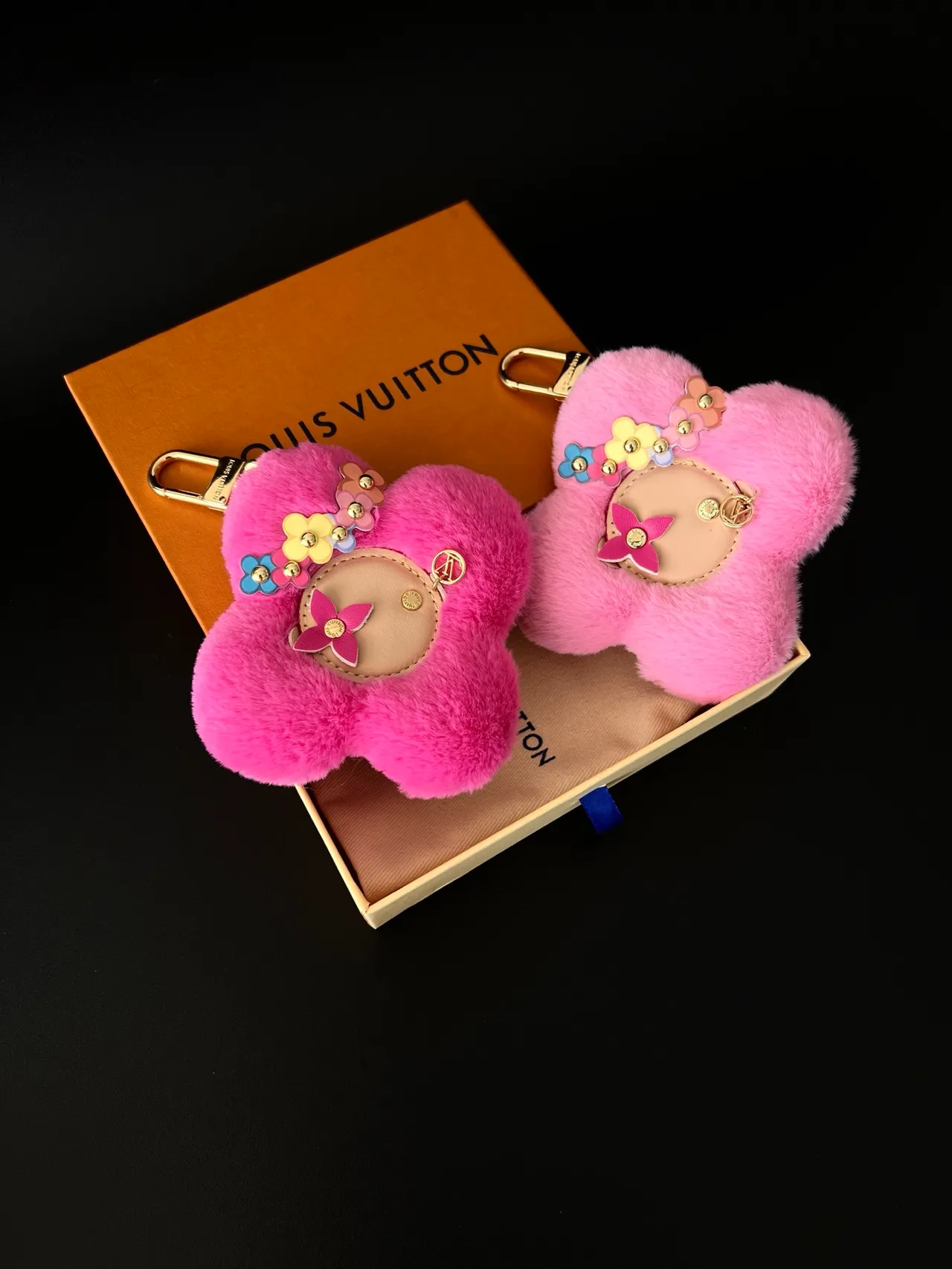 Louis Vuitton Multicolor Fluffy Faux Fur Flower-Shaped Crossbody Bag