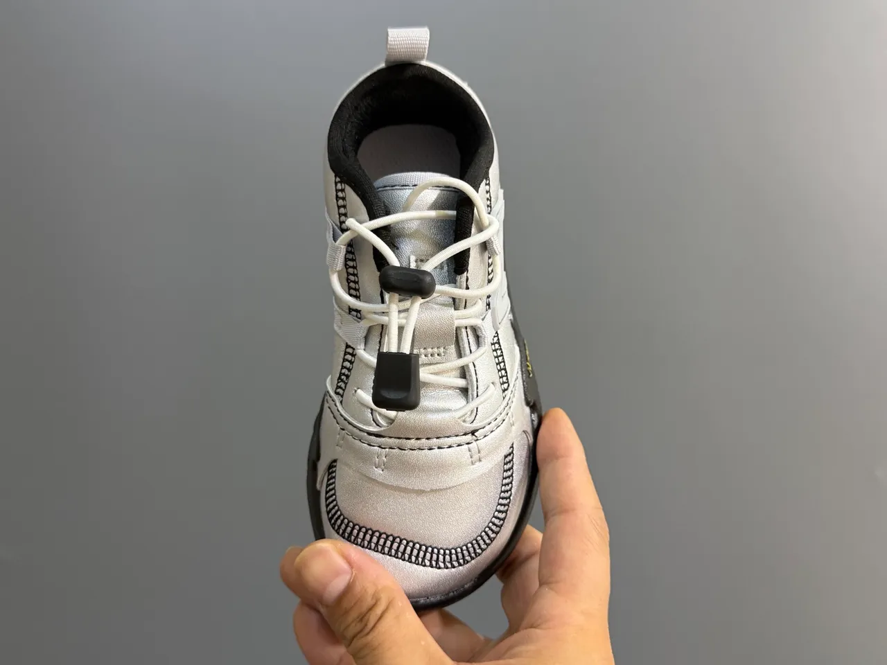 New Balance Silver Black Wide-Fit Vibram Sole Sneakers