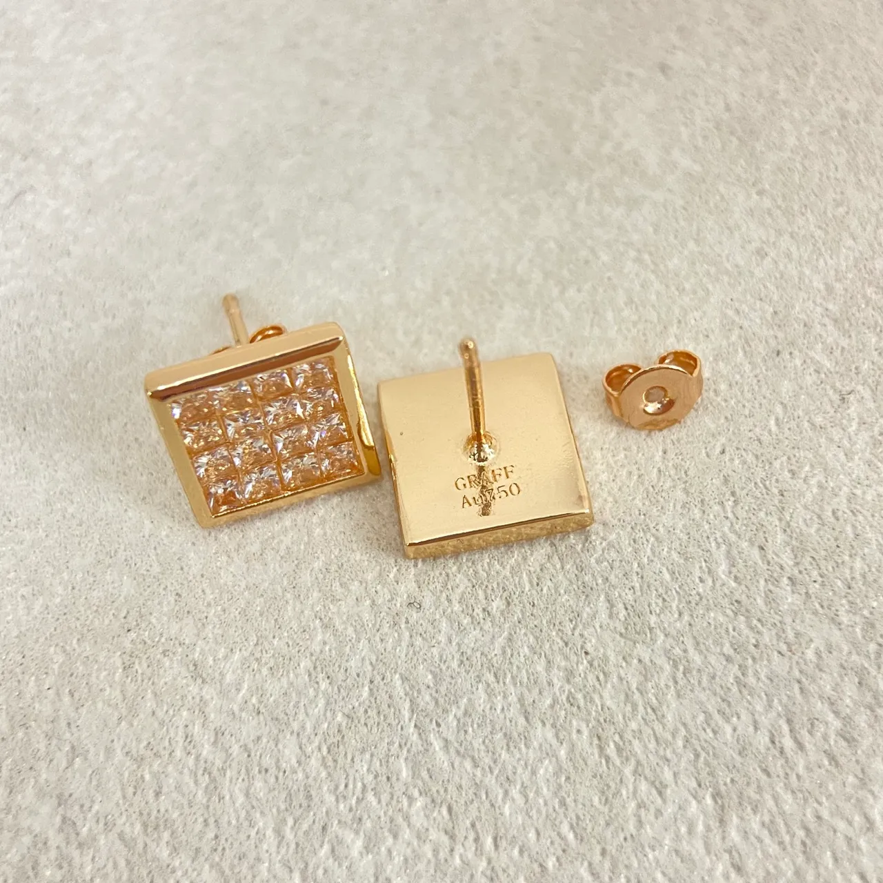 Square Pavé-Set Multi-Stone Stud Earrings