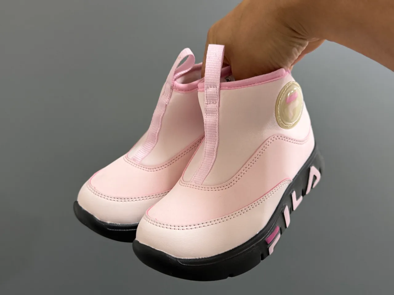 Fila Pink Black Ankle-High Insulated Snow Boots