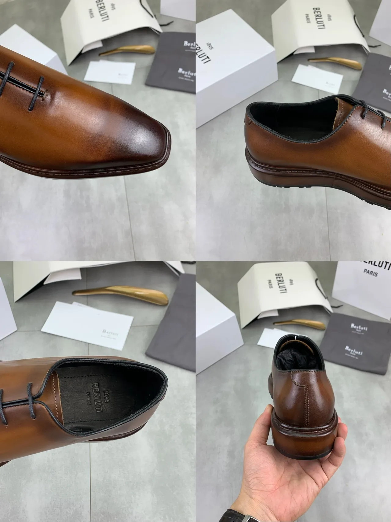 Berluti Brown Polished Leather Oxford Shoes