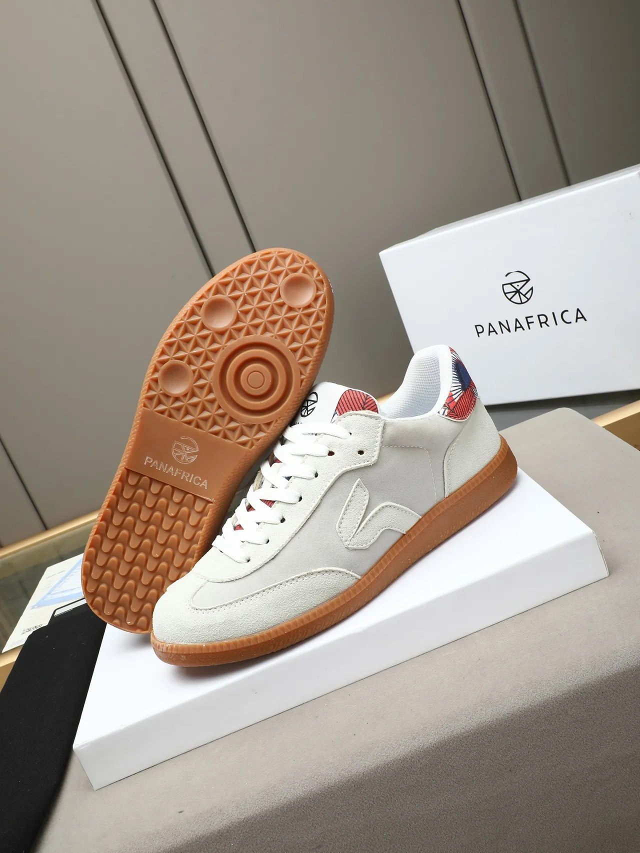 Gray Multicolor Suede Upper Gum Rubber Sole Sneakers