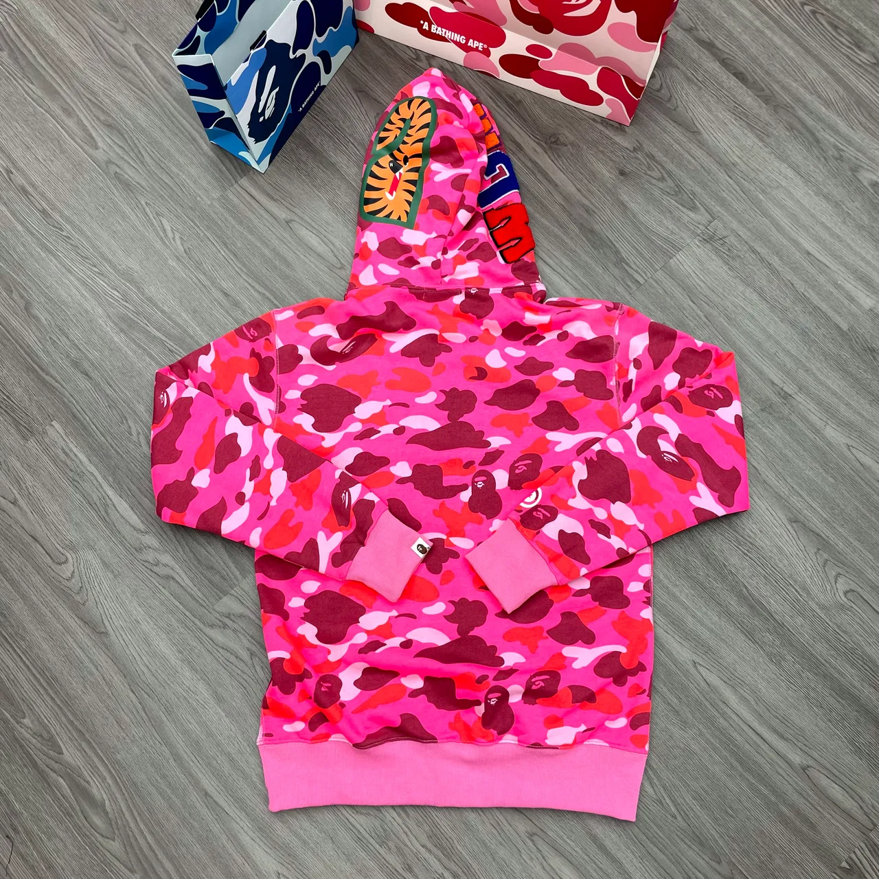 A Bathing Ape ABC Camo Shark Multicolor Full-Zip Front Camouflage Print Hoodie