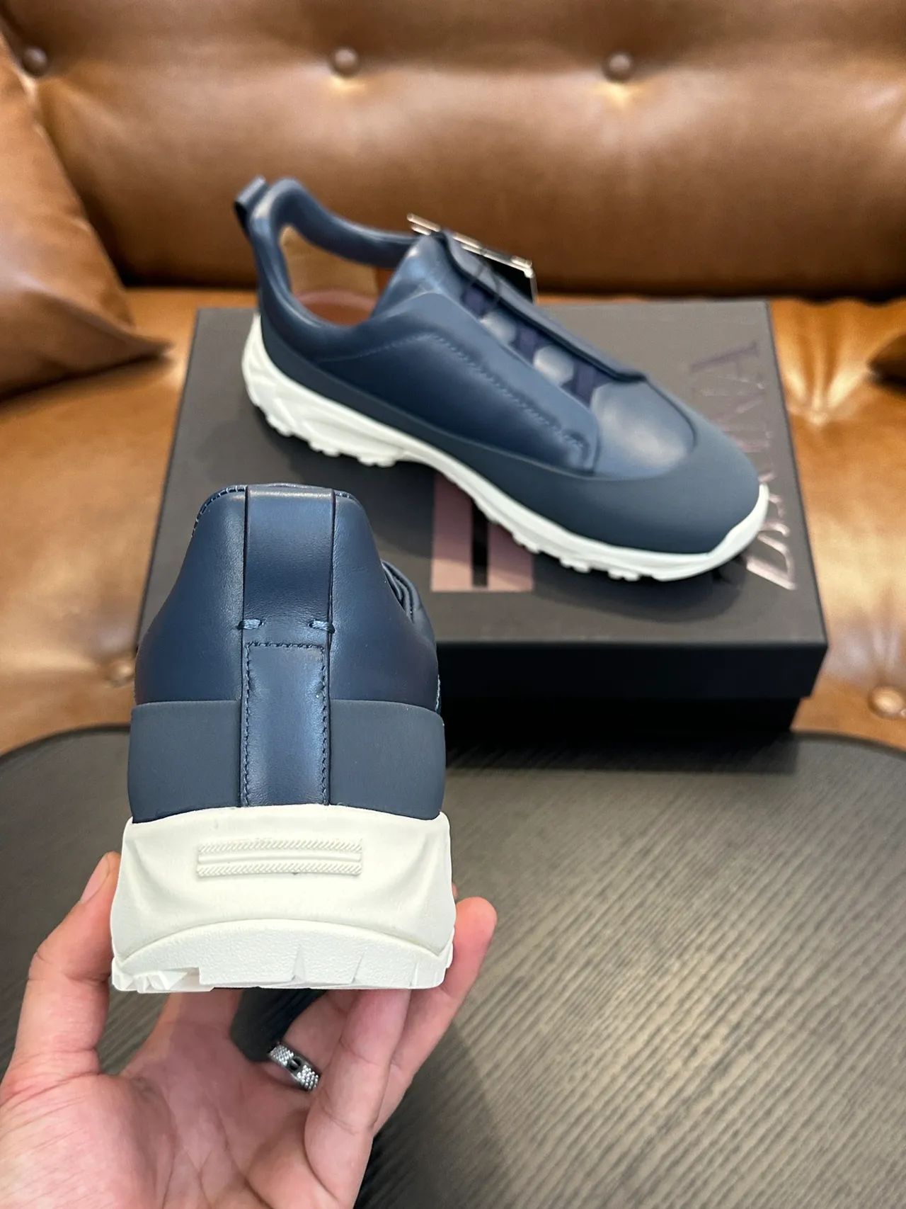 Zegna Slip-On Leather Lifestyle Sneaker