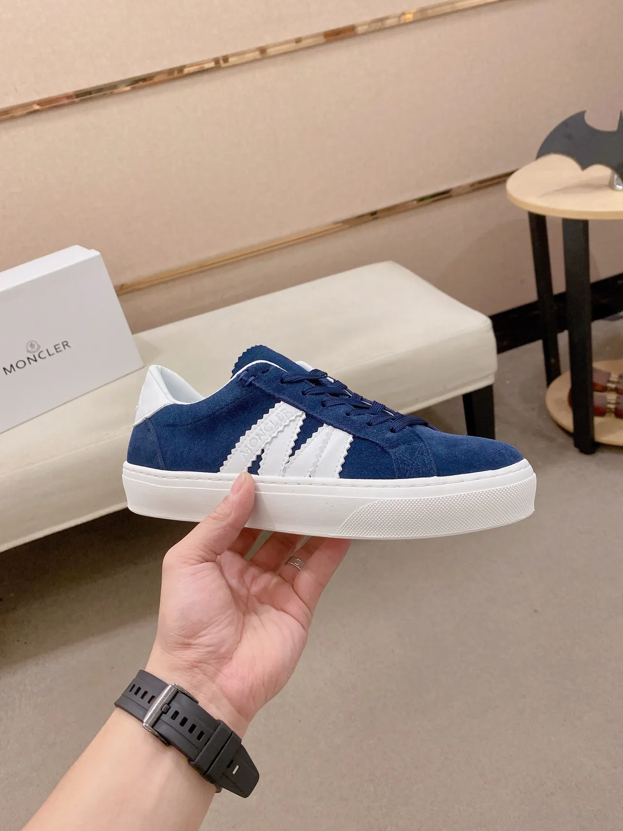Adidas Samba-Style Navy and White Suede Lifestyle Sneakers