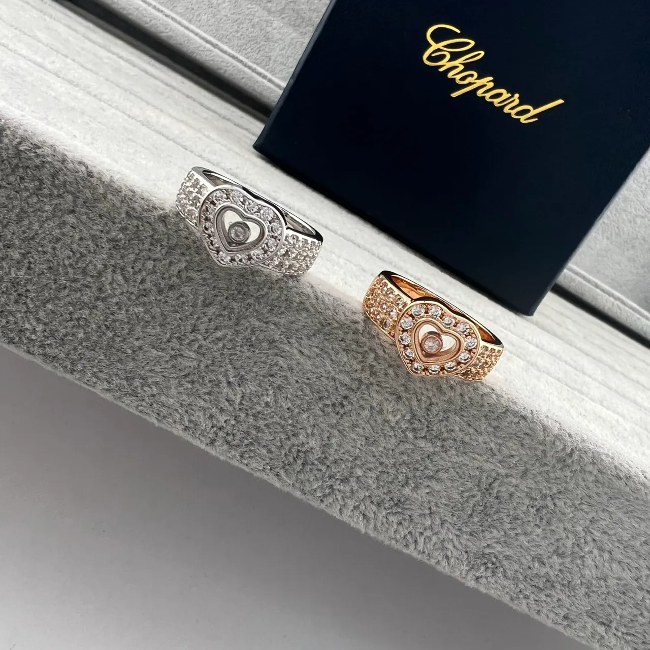 Chopard Happy Hearts Heart-Shaped Pavé Diamond Ring
