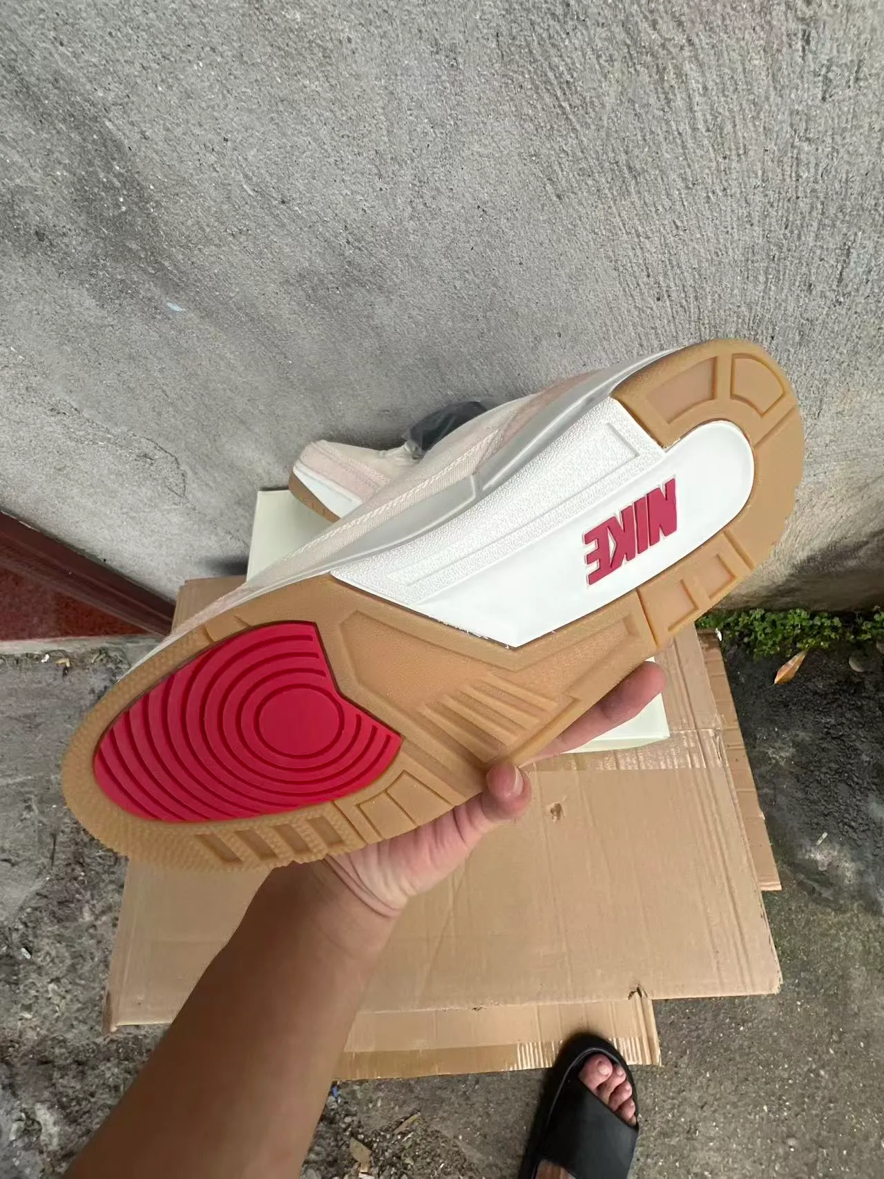 Levi's Beige Red High-Top Textile-Suede Hybrid Upper Sneakers